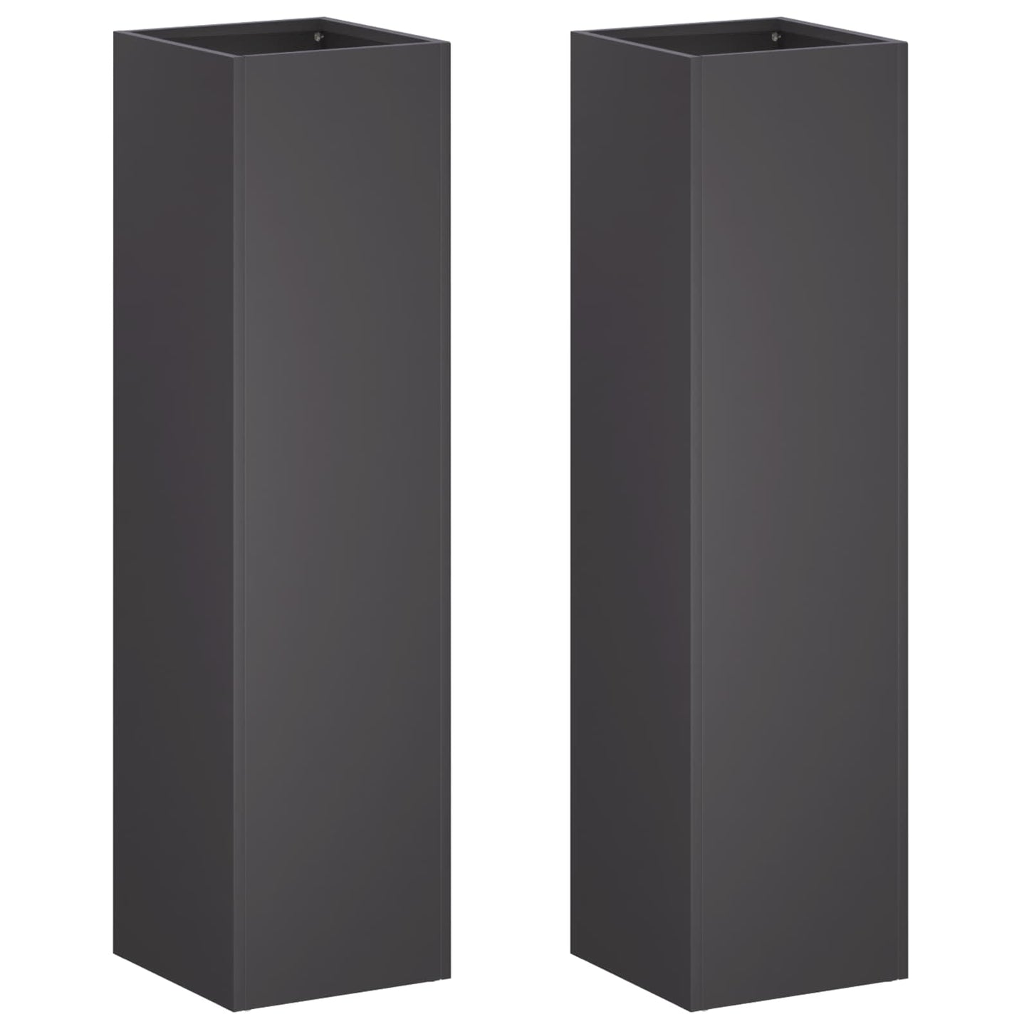 Garden Planter 2 pcs Black 20 x 20 x 75 cm Cold-rolled Steel