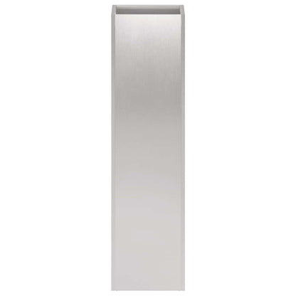 Garden Planter Silver 20 x 20 x 75 cm Stainless Steel