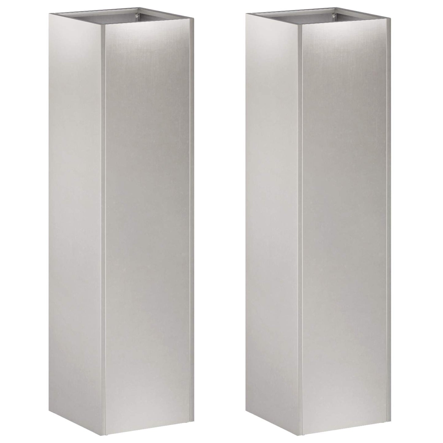 Garden Planter 2 pcs Silver 20 x 20 x 75 cm Stainless Steel