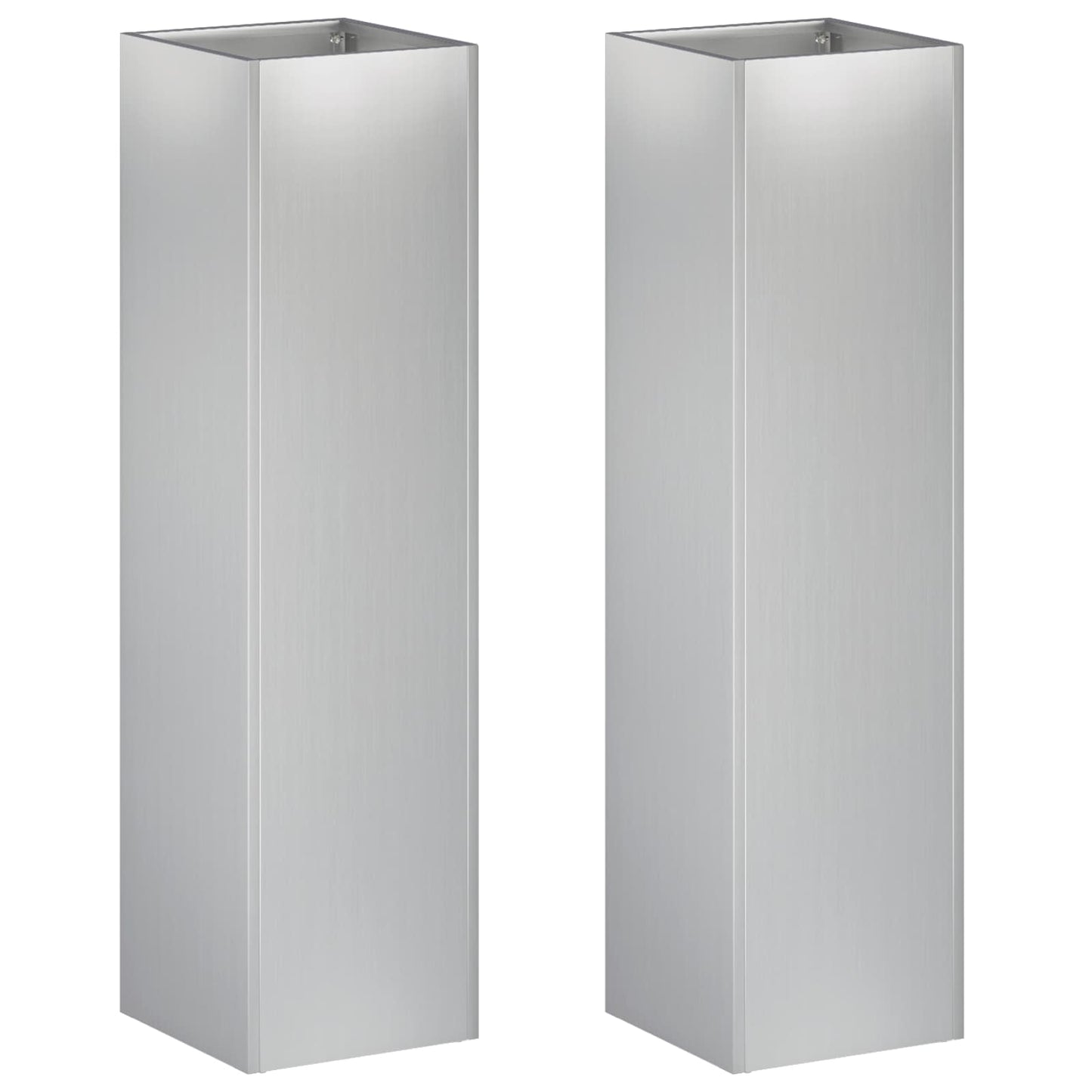 Garden Planter 2 pcs Silver 20 x 20 x 75 cm Galvanised Steel