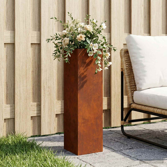 Garden Planter Rusty 20 x 20 x 75 cm Weathering Steel