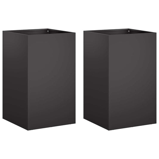 Garden Planter 2 pcs Black 30 x 30 x 40 cm Cold-rolled Steel