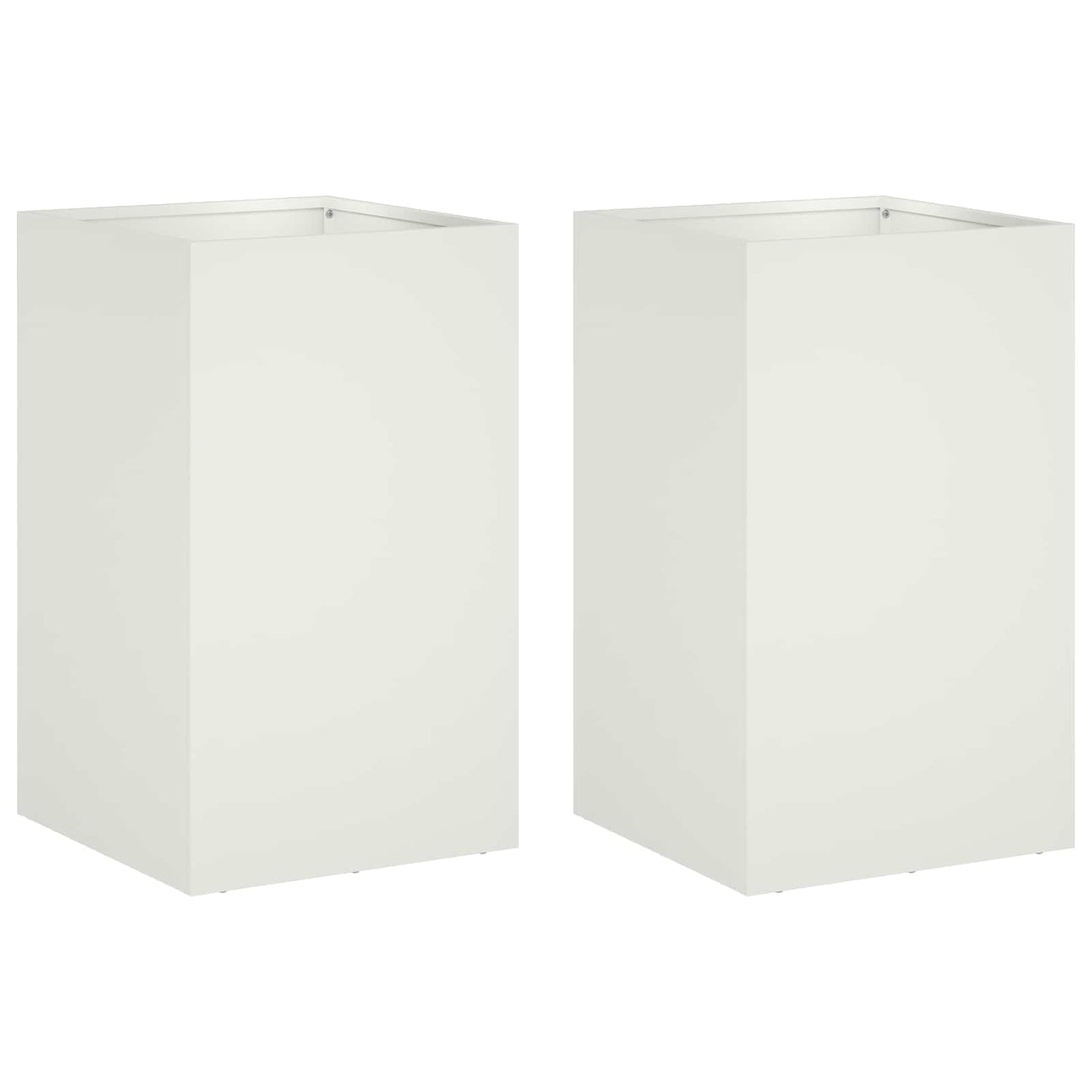 Garden Planter 2 pcs White 30 x 30 x 40 cm Cold-rolled Steel