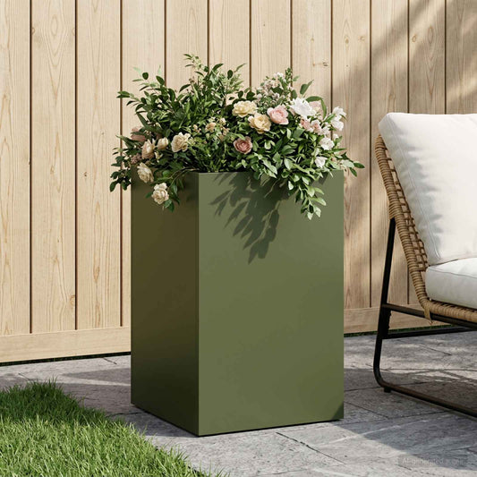 Garden Planter Olive Green 30 x 30 x 40 cm Cold-rolled Steel