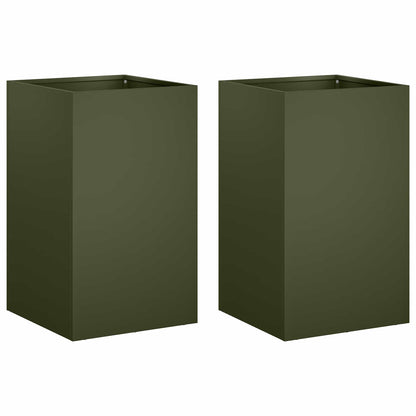 Garden Planter 2 pcs Olive Green 30 x 30 x 40 cm