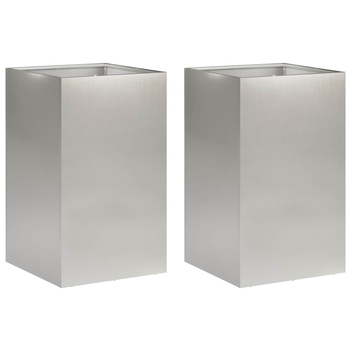 Garden Planter 2 pcs Silver 30 x 30 x 40 cm Stainless Steel