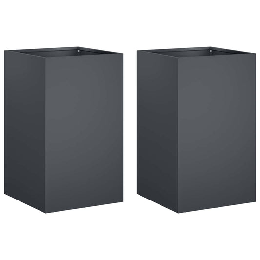 Garden Planter 2 pcs Anthracite 30 x 30 x 50 cm