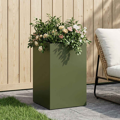 Garden Planter Olive Green 30 x 30 x 50 cm Cold-rolled Steel