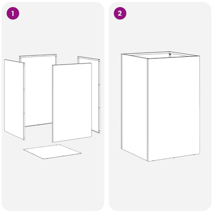 Garden Planter Silver 30 x 30 x 50 cm Galvanised Steel