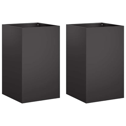 Garden Planter 2 pcs Black 40 x 40 x 50 cm Cold-rolled Steel