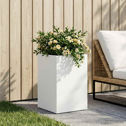 Garden Planter White 40 x 40 x 50 cm Cold-rolled Steel