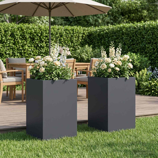Garden Planter 2 pcs Anthracite 40 x 40 x 50 cm