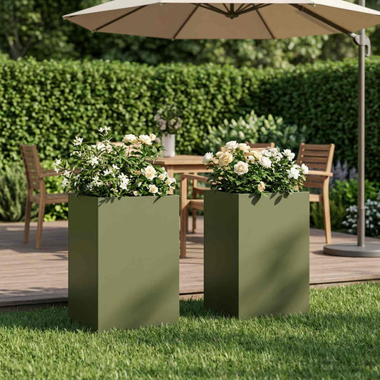 Garden Planter 2 pcs Olive Green 40 x 40 x 50 cm