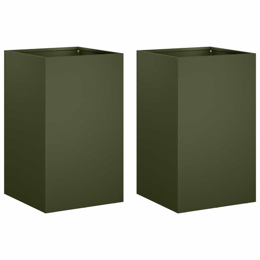 Garden Planter 2 pcs Olive Green 40 x 40 x 50 cm