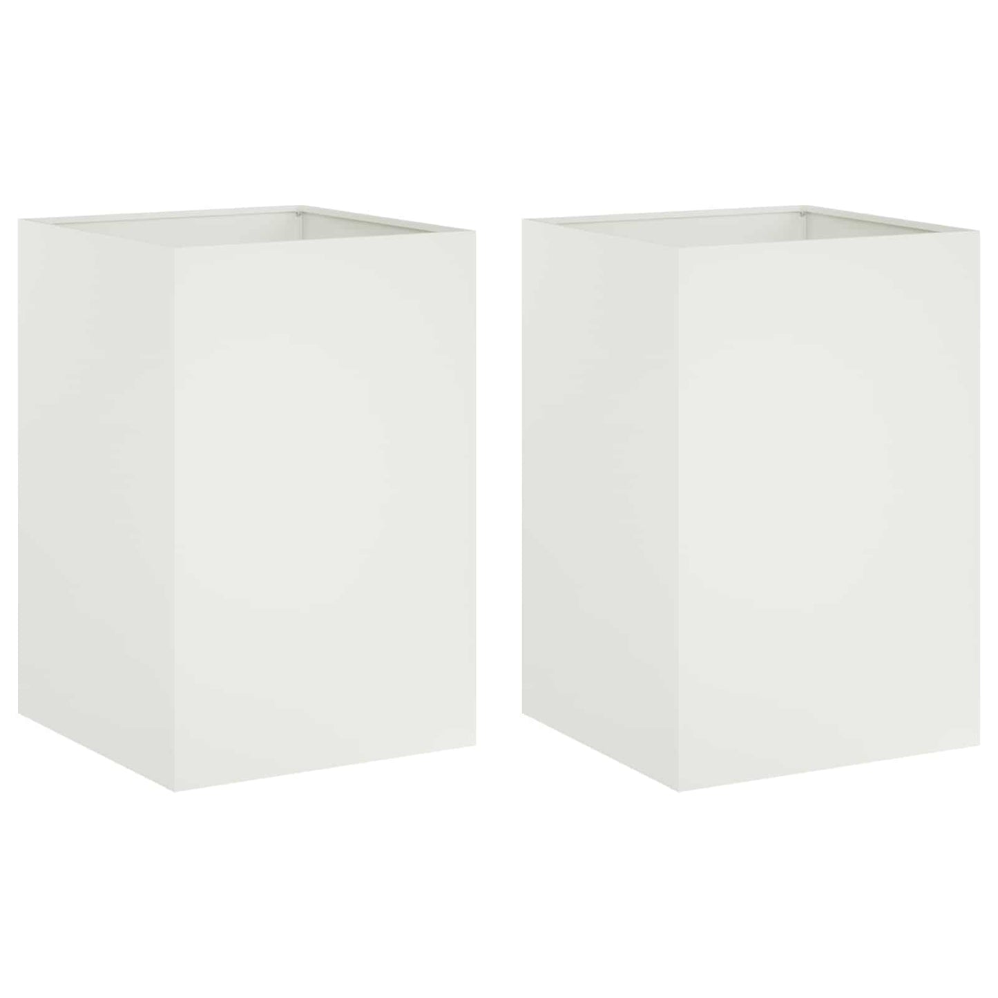 Garden Planter 2 pcs White 40 x 40 x 75 cm Cold-rolled Steel