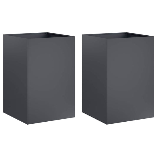 Garden Planter 2 pcs Anthracite 40 x 40 x 75 cm