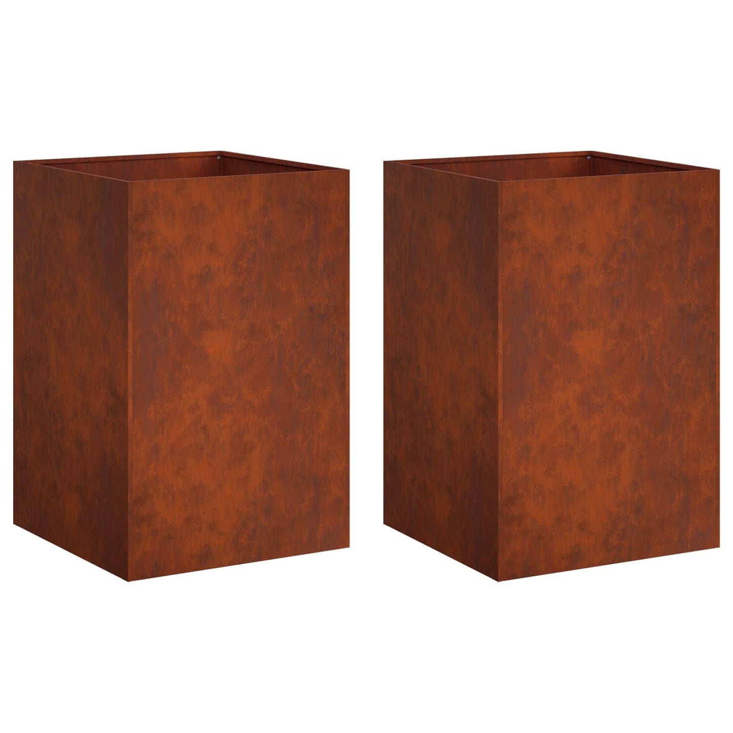 Garden Planter 2 pcs Rusty 40 x 40 x 75 cm Weathering Steel