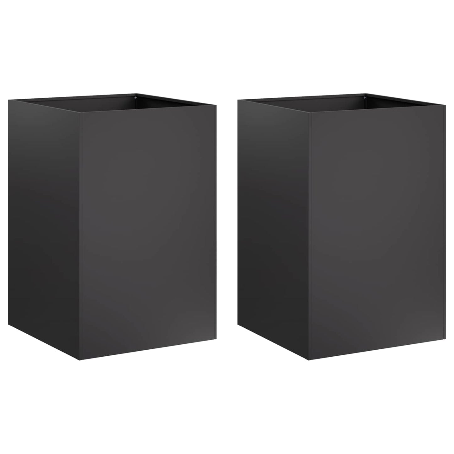 Garden Planter 2 pcs Black 50 x 50 x 75 cm Cold-rolled Steel