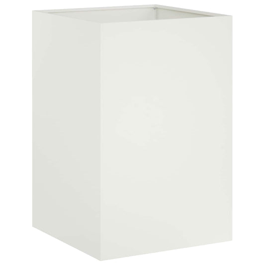 Garden Planter White 50 x 50 x 75 cm Cold-rolled Steel