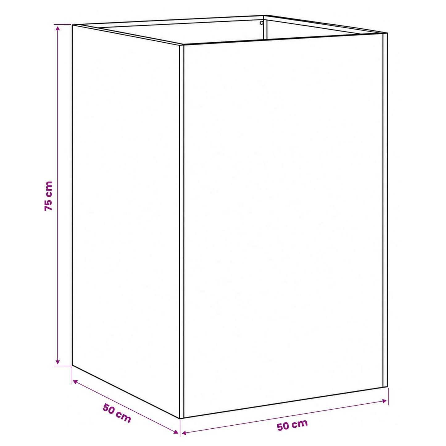 Garden Planter 2 pcs Anthracite 50 x 50 x 75 cm