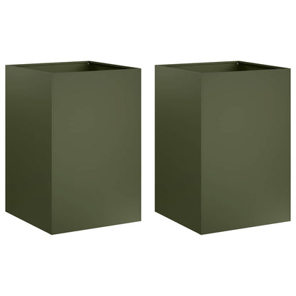 Garden Planter 2 pcs Olive Green 50 x 50 x 75 cm