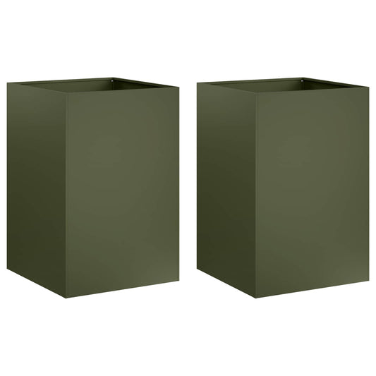 Garden Planter 2 pcs Olive Green 50 x 50 x 75 cm