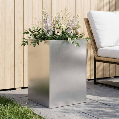Garden Planter Silver 50 x 50 x 75 cm Stainless Steel