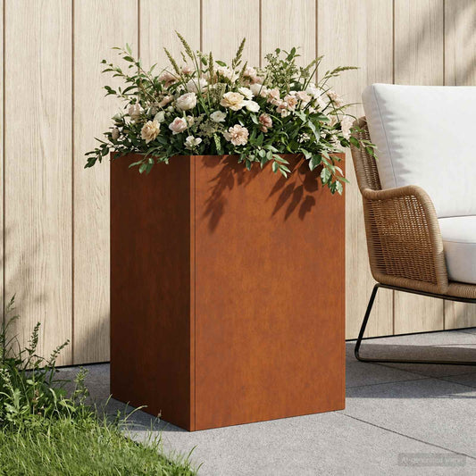 Garden Planter Rusty 50 x 50 x 75 cm Weathering Steel