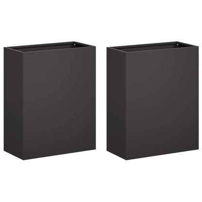 Garden Planter 2 pcs Black 40 x 20 x 40 cm Cold-rolled Steel