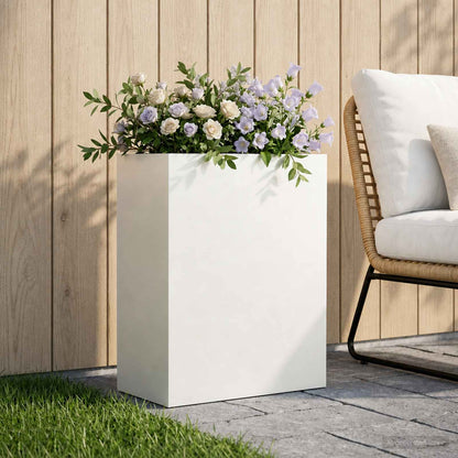 Garden Planter White 40 x 20 x 40 cm Cold-rolled Steel