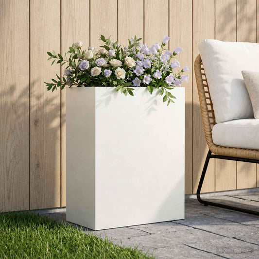 Garden Planter White 40 x 20 x 40 cm Cold-rolled Steel