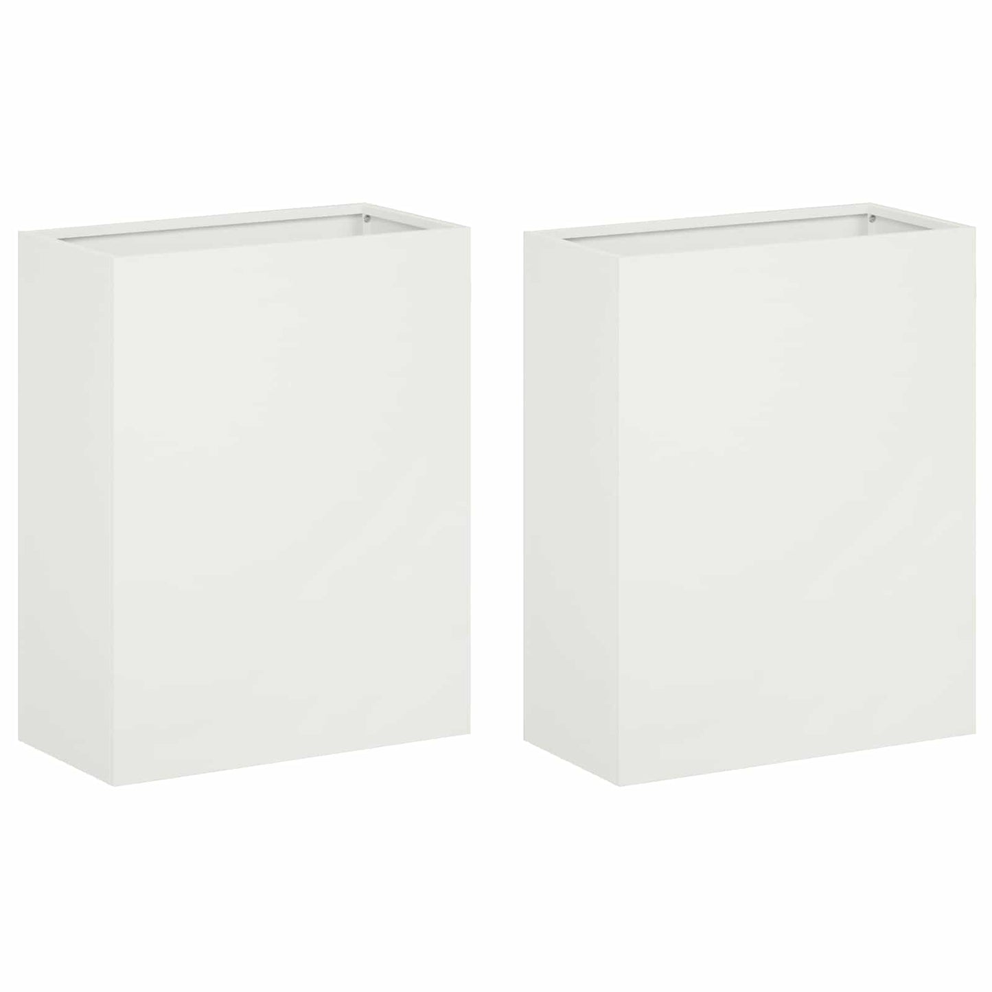 Garden Planter 2 pcs White 40 x 20 x 40 cm Cold-rolled Steel