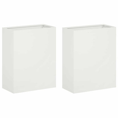 Garden Planter 2 pcs White 40 x 20 x 40 cm Cold-rolled Steel