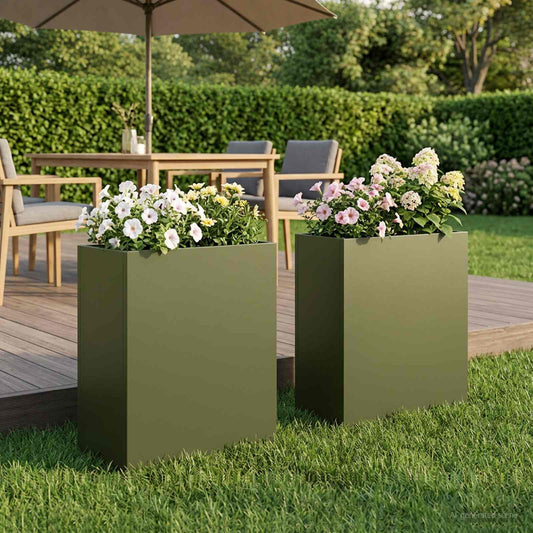 Garden Planter 2 pcs Olive Green 40 x 20 x 40 cm