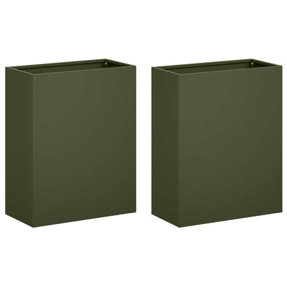 Garden Planter 2 pcs Olive Green 40 x 20 x 40 cm