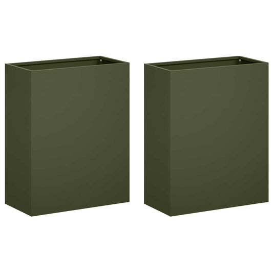 Garden Planter 2 pcs Olive Green 40 x 20 x 40 cm