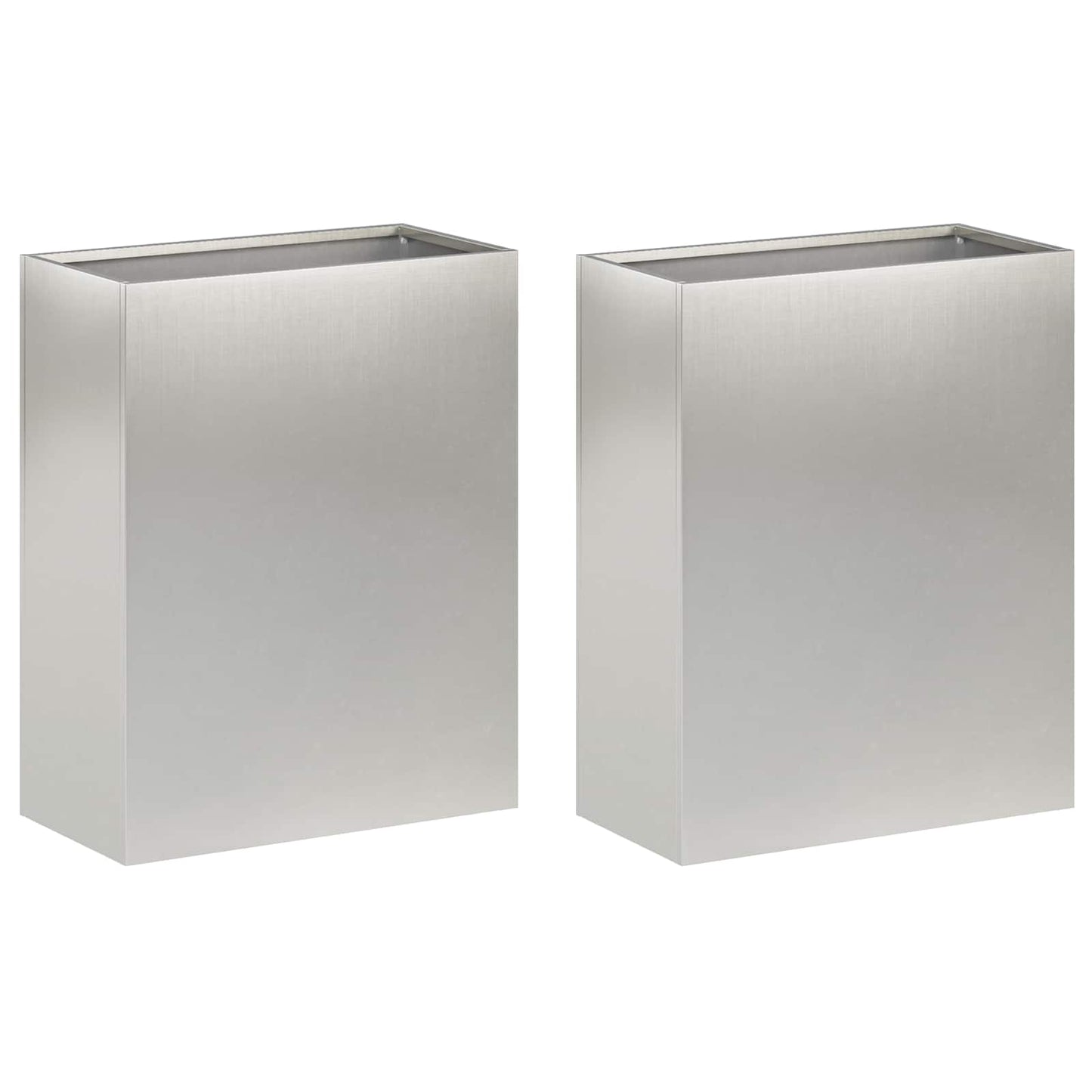 Garden Planter 2 pcs Silver 40 x 20 x 40 cm Stainless Steel