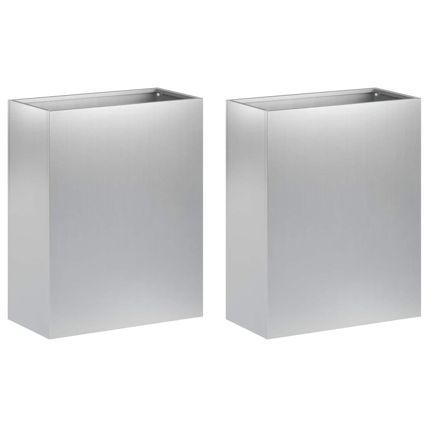 Garden Planter 2 pcs Silver 40 x 20 x 40 cm Galvanised Steel