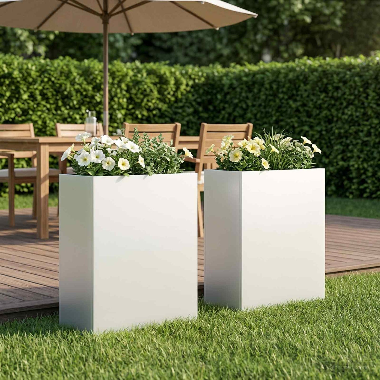 Garden Planter 2 pcs White 40 x 20 x 50 cm Cold-rolled Steel