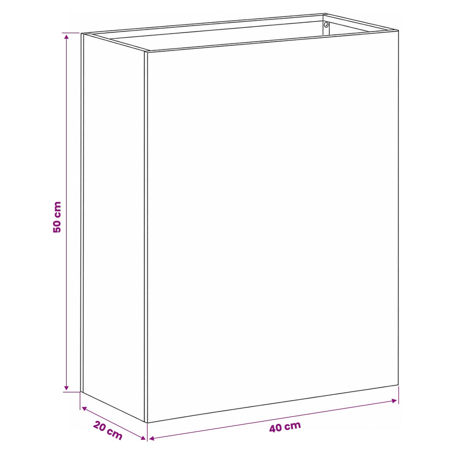 Garden Planter 2 pcs White 40 x 20 x 50 cm Cold-rolled Steel