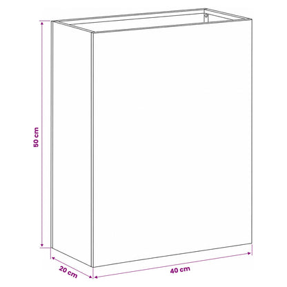Garden Planter 2 pcs White 40 x 20 x 50 cm Cold-rolled Steel