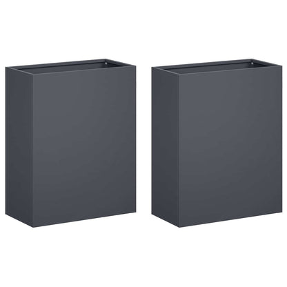 Garden Planter 2 pcs Anthracite 40 x 20 x 50 cm