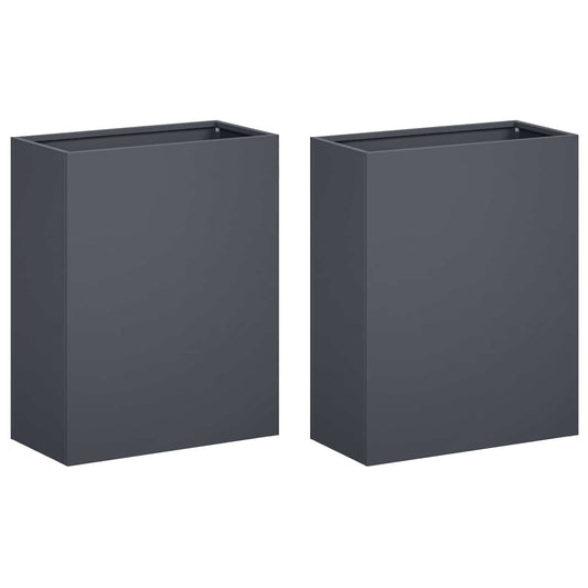 Garden Planter 2 pcs Anthracite 40 x 20 x 50 cm