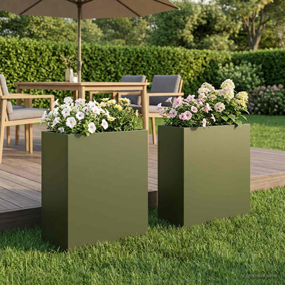 Garden Planter 2 pcs Olive Green 40 x 20 x 50 cm