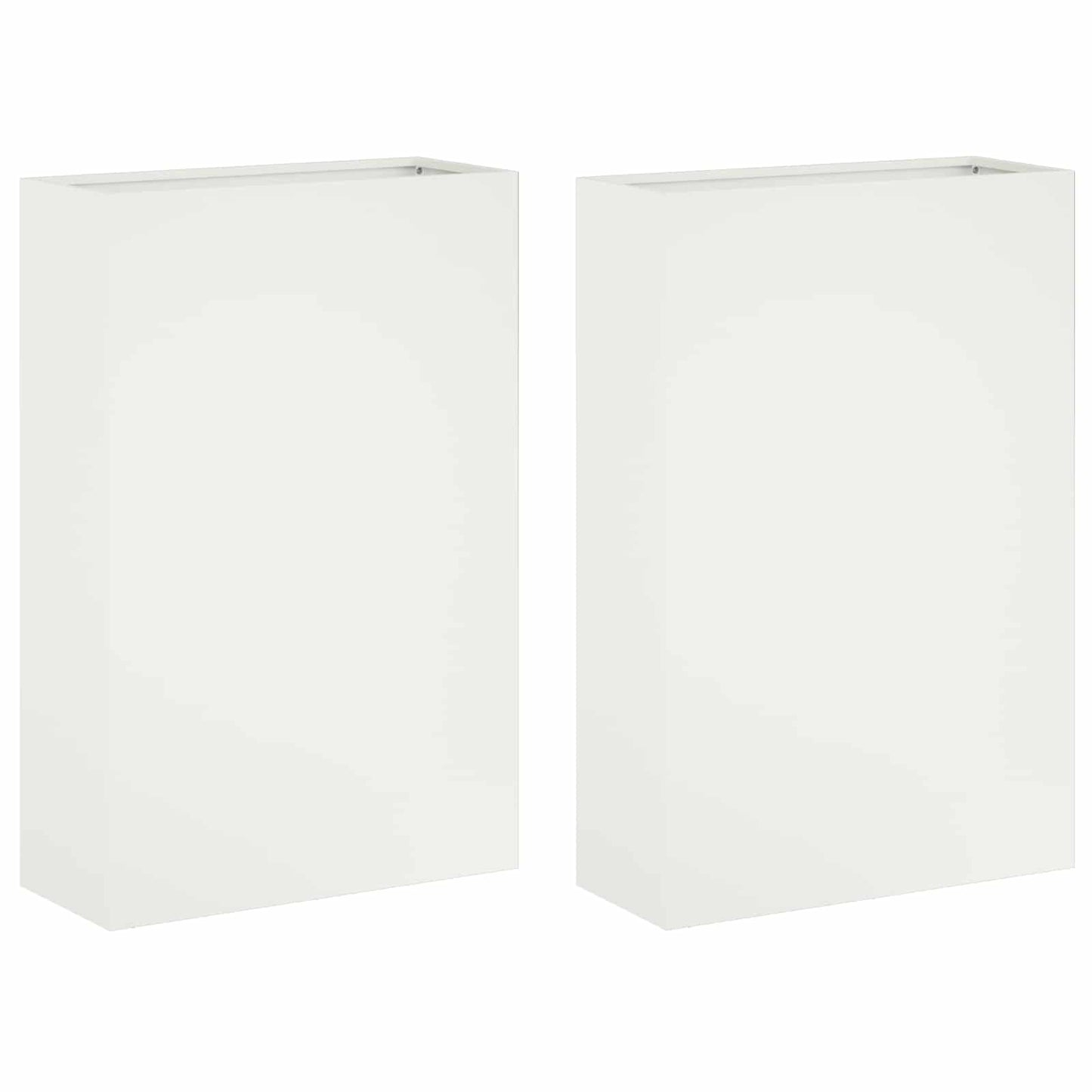 Garden Planter 2 pcs White 40 x 20 x 75 cm Cold-rolled Steel