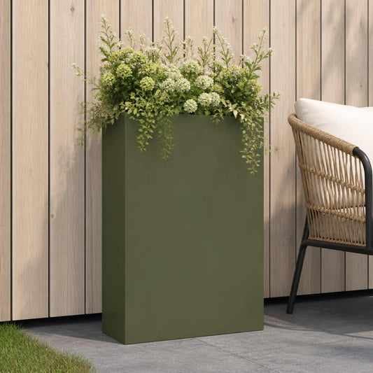 Garden Planter Olive Green 40 x 20 x 75 cm Cold-rolled Steel