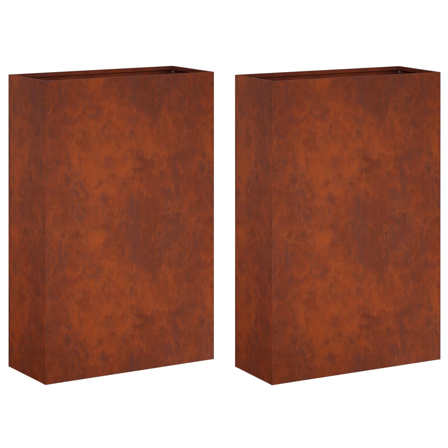 Garden Planter 2 pcs Rusty 40 x 20 x 75 cm Weathering Steel
