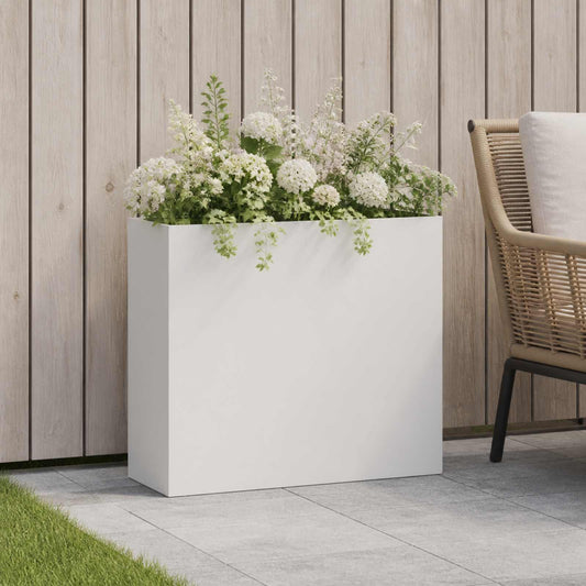 Garden Planter White 50 x 20 x 40 cm Cold-rolled Steel