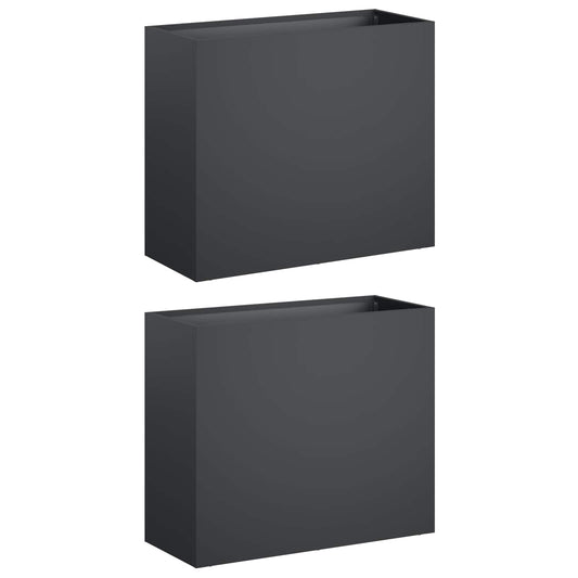Garden Planter 2 pcs Anthracite 50 x 20 x 40 cm