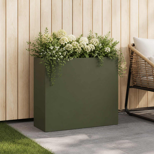 Garden Planter Olive Green 50 x 20 x 40 cm Cold-rolled Steel